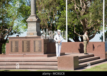 Darwin, NT, Australia-April 10,2018: Bundeswehr am Ehrenmal War Memorial in Bicentennial Park in Darwin, Australien Stockfoto