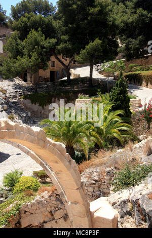 Innerhalb der Räumlichkeiten der Burg Santa Bárbara in Alicante, Spanien. Stockfoto