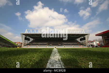 Allgemeine Ansicht in Welford Road vor dem Aviva Premiership Spiel in Welford Road, Leicester. Stockfoto