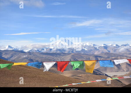 Atemberaubende Aussicht auf den Mount Everest von Tibet Stockfoto