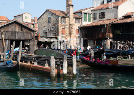 Squero San Trovaso, die Gondel Workshop, Venedig, Italien Stockfoto