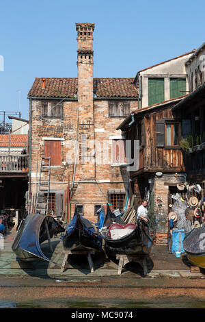 Squero San Trovaso, die Gondel Workshop, Venedig, Italien Stockfoto