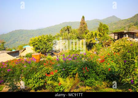 Wunderschöne Landschaft Dorf in Chiang Mai Thailand (Doi Pui). Stockfoto