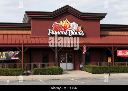 Ein logo Zeichen außerhalb eines berühmten Dave's Restaurant Lage in Columbia, Maryland am 13. April 2018. Stockfoto