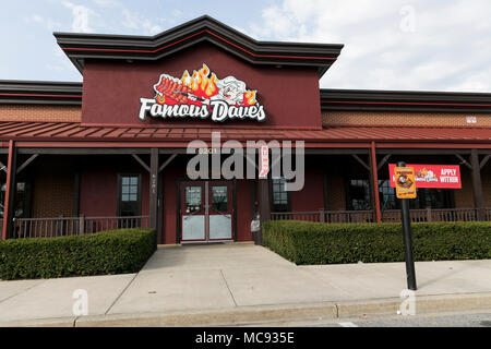 Ein logo Zeichen außerhalb eines berühmten Dave's Restaurant Lage in Columbia, Maryland am 13. April 2018. Stockfoto