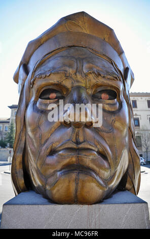 Bronzebüste von Gonzalo Fernández de Córdoba, der Große Kapitän, ein spanischer General, der bei der Eroberung von Granada, in Granada (Andalusien, Spanien) Stockfoto