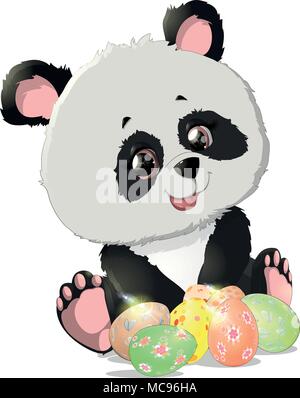 Niedlicher Panda Bär Illustrationen Stock Vektor