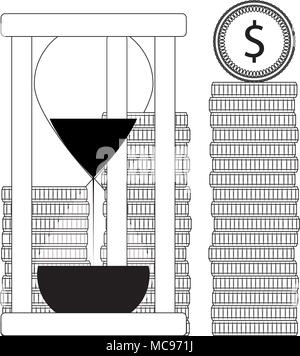 Zeit und Geld Line"-Konzept. Finanzen Unternehmen Zeit, seiner Organisation und seiner Investitionen, Vector Illustration Stock Vektor