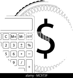 Prüfung auf das Symbol Linie. Vektor Finanzwesen und Controlling Abbildung Stock Vektor