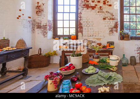 Küche bei Shirley Plantation. Historische Shirley Plantation, im Jahr 1613 gegründet und ist die älteste Plantage in Virginia. Stockfoto