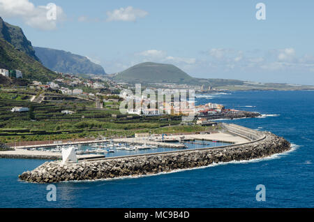 Blick auf Garachico Stadt an der Küste von Teneriffa, Kanarische Inseln, Spanien. Stockfoto