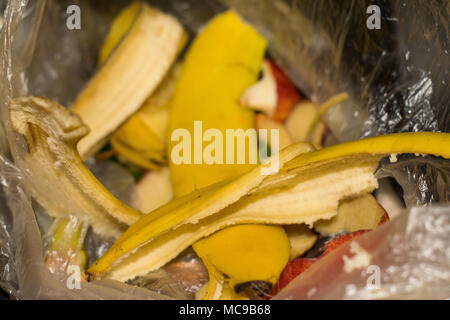 Organische Abfälle aus Obst und Salat aus dem Küche Stockfoto