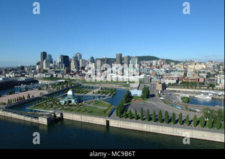 Skyline von Montreal, Luftaufnahme, Hafen, alter Hafen, Quebec, Kanada Stockfoto