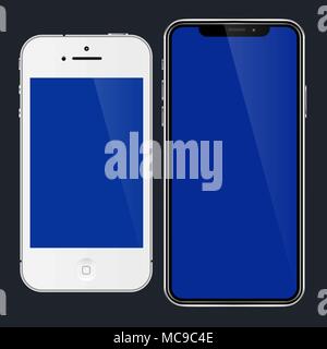 Vektor apple iphone und Iphone x Kunst und Grafik Stock Vektor