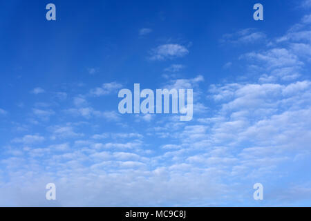 Clouds Cirrus, der obere Teil des Rahmens und im Hintergrund ein Himmel von deep blue Farbe, poa, SP, Brasilien Stockfoto