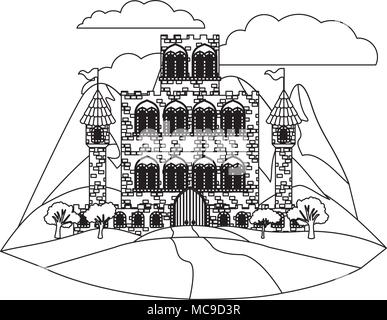 Mittelalterliche Burg im Lager Stock Vektor