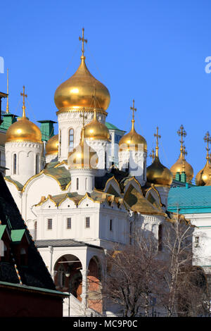 Goldene Kuppel der Kathedrale Mariä Verkündigung im Kreml in Moskau Stockfoto