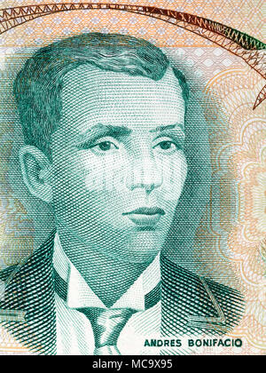 Andres Bonifacio Portrait von alten philippinischen Geld Stockfoto