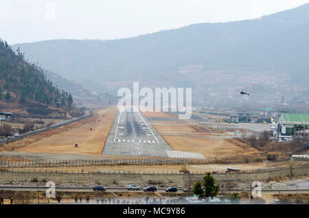 Flughafen Paro, Bhutan Stockfoto