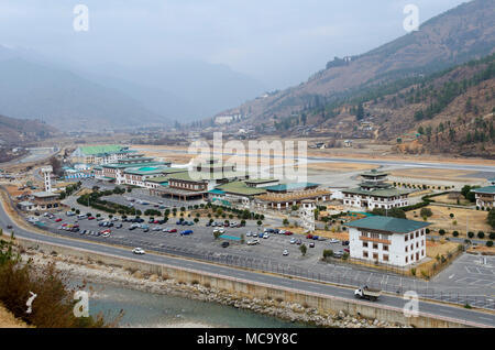 Flughafen Paro, Bhutan Stockfoto