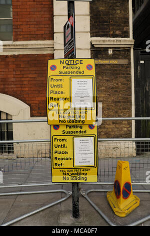 London, UK, 14. April 2018. St Mary's Hospital, London, Vorbereitung auf die Geburt des Herzogs und der Herzogin von Cambriges 3 Baby noch in diesem Monat. Beide Prince George und Prinzessin Charlotte wurden auch am Lindo Flügel geboren. Credit: Amanda Rose/Alamy leben Nachrichten Stockfoto