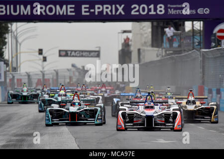 Rom, Italien. 14 Apr, 2018. Start Roma 14 - 04-2018 Eur Roma E Prix 2018/Formel E Meisterschaft Foto Antonietta Baldassarre Insidefoto Credit: insidefoto Srl/Alamy leben Nachrichten Stockfoto