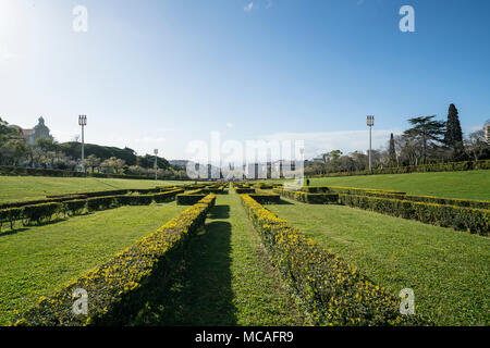 Panoramablick auf den Park Eduardo VII in Lissabon, Portugal Stockfoto