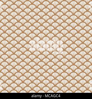 Art déco gold und weiß Fischhaut, geometrische Muster. Stock Vektor