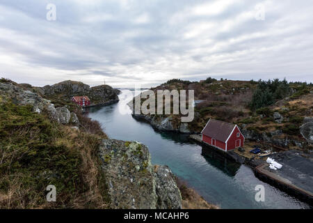 Rovaer in Haugesund, Norwegen - Januar 11, 2018: Die Rovaer Archipel in Haugesund, in der norwegischen Westküste. Stockfoto