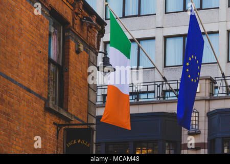 DUBLIN, Irland - 14. April, 2018: Detail der Fassade im Westbury Hotel in Dublin ciy centre Stockfoto