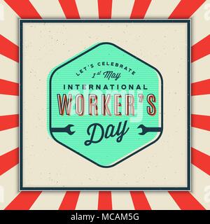 Tag der Arbeit zugeschickt. Internationale Arbeiter Tag Vector Illustration Stock Vektor