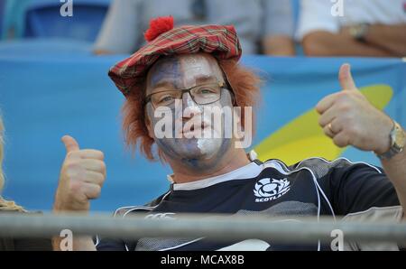 Queensland, Australien. 15. April 2018. Fans. Rugby 7s. XXI Commonwealth Games. Robina Stadion. Gold Coast 2018. Queensland. Australien. 15.04.2018. Credit: Sport in Bildern/Alamy Live News Credit: Sport in Bildern/Alamy leben Nachrichten Stockfoto