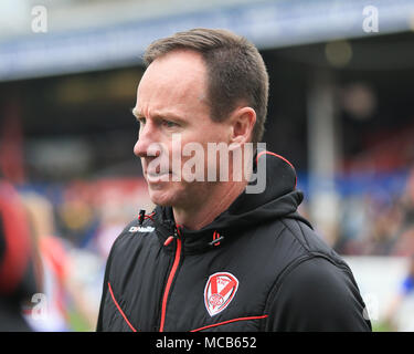 Wakefield, Großbritannien, 15. April 2018 Betfred Super League Rugby, Wakefield Trinity v St Helens; Justin Holbrook Haupttrainer von St Helens Credit: Aktuelles Bilder/Alamy Live News Credit: Aktuelles Bilder/Alamy leben Nachrichten Stockfoto