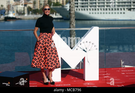 Belen Rueda besucht das Fotoshooting des Films 'Nein' mit Dormiras im 21 Malaga Filmfestival in Málaga. Das Festival de Málaga oder Malaga Film Festival ist ein jährlich stattfindendes Filmfestival in Málaga statt, es ist vor allem die Spanische Sprache Filme zu fördern. Stockfoto