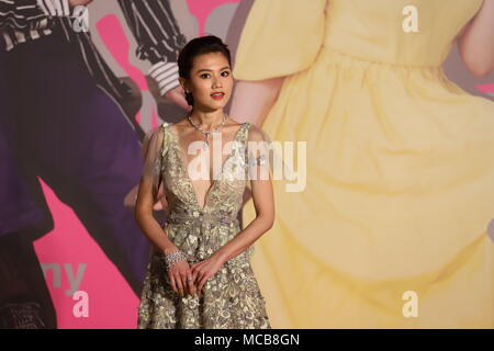 April 15, 2018 - Hongkong, China - Nominiert für die beste Schauspielerin in dem Film 29+1, CHRISSIE CHAU posieren für die Medien auf dem roten Teppich laufen. Apri -15,2018 Hong Kong. ZUMA/Liau Chung Ren (Credit Bild: © liau Chung Ren über ZUMA Draht) Stockfoto
