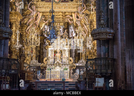 Altar der Kathedrale von Santiago de Compostela Stockfoto