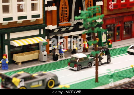 Lego Street Scene Diorama Stockfoto