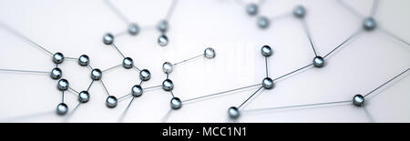 Anschlusskonzept Panorama 3D-Rendering Stockfoto