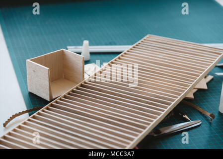 Werke der Holzarchitektur Modell. Nahaufnahme Stockfoto