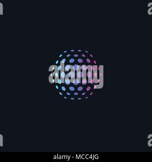 Abstrakte farbenfrohe und kreative Logo auf schwarzem Hintergrund. Stock Vektor