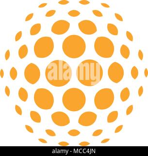 Orange sun Symbol, abstrakte gepunktete Zeichen, digitale Innovationen vektor Logo. Stock Vektor