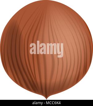 Vektor voll und Ungeschält realistische Haselnuss. Nahaufnahme isoliert weißer Hintergrund. Stock Vektor