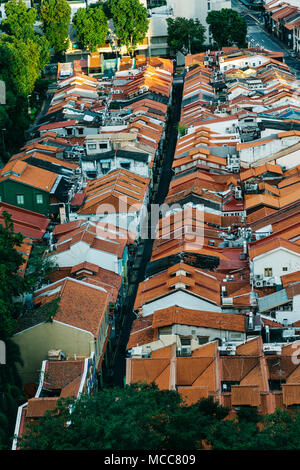 Luftaufnahme von Haji Lane, Kampong Glam, Singapur Stockfoto