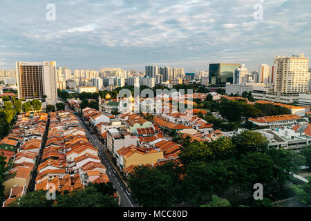 Luftaufnahme von Kampong Glam Bezirk, Singapur Stockfoto