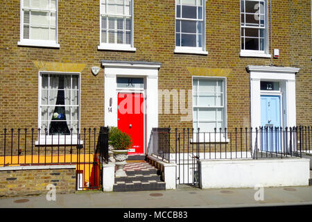 Bunte Häuser in Notting Hill, London, UK. Stockfoto