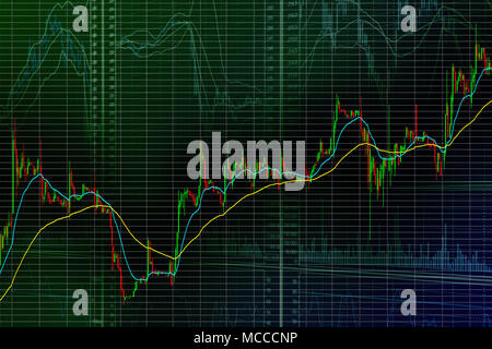 Börse Kerze Balken Diagramm. Trend nach oben. Abstrakte Börse Thema Zusammensetzung Stockfoto
