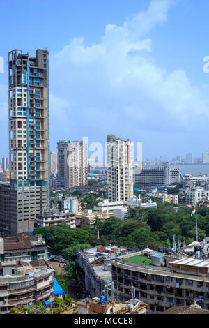 Die Städtischen Skyline des Central Mumbai, Wohnung und Geschäft Gebäude Stockfoto