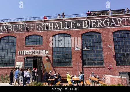 Asbury Festhalle und Biergarten in Asbury Park, NJ Stockfoto