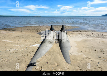 Die Kanalisation für Sturm Wasser auf Cairns Beach Entladung, Far North Queensland, FNQ, QLD, Australien Stockfoto