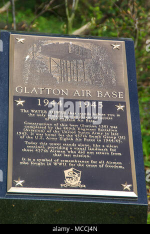 Glatton Air Base Memorial. Royal Air Force Glatton in Cambridgeshire, Großbritannien, die von der United States Army Air Force Eighth Air Force Bomber im zweiten Weltkrieg verwendet Stockfoto